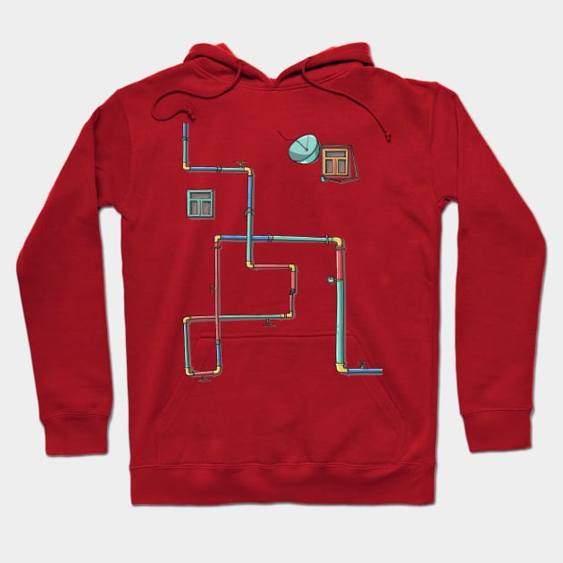 Windows and Colorful Pipes B Hoodie by DoZav